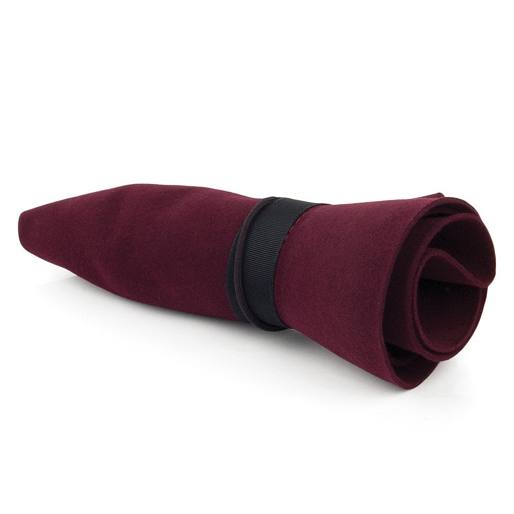 Sombrero Fedora Foldaway de fieltro de piel de Christys - Vino