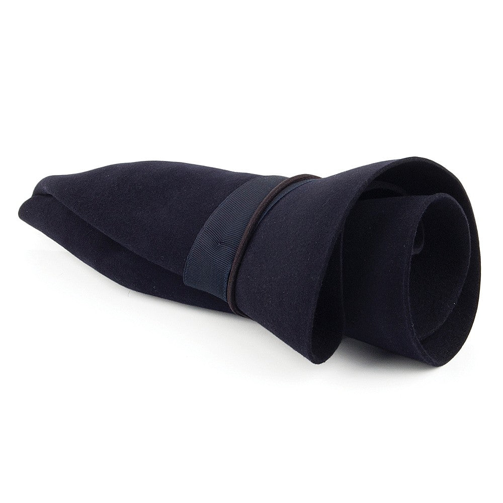 Sombrero Fedora Foldaway de fieltro de piel de Christys - Azul Marino