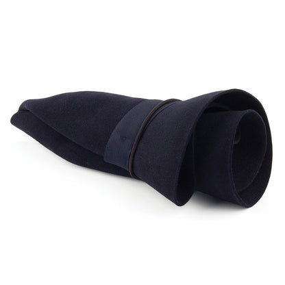 Sombrero Fedora Foldaway de fieltro de piel de Christys - Azul Marino