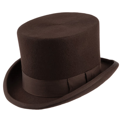 Sombrero de copa de fieltro de lana de Denton - Marrón