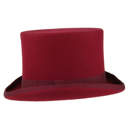 Sombrero de copa de fieltro de lana de Denton - Granate
