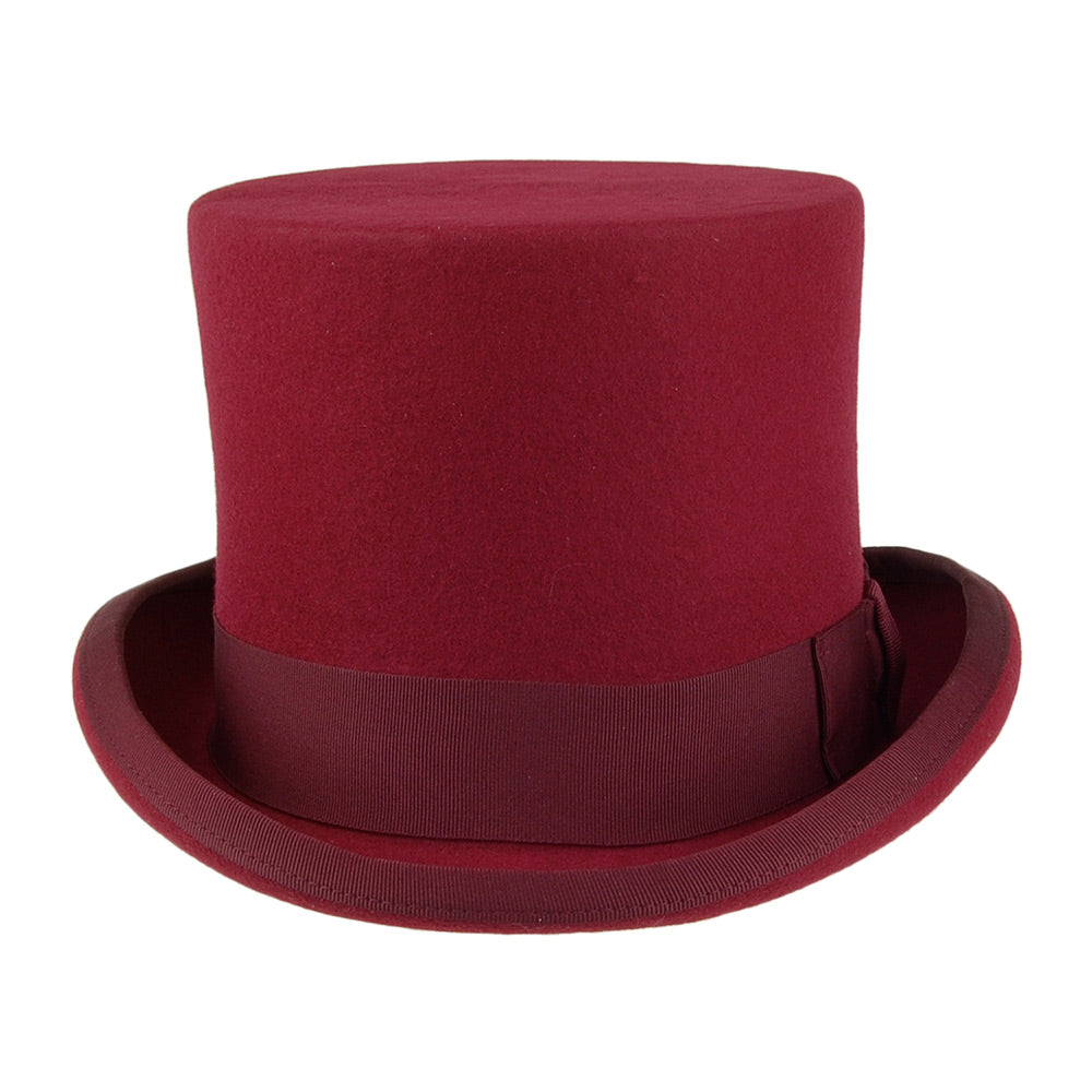 Sombrero de copa de fieltro de lana de Denton - Granate
