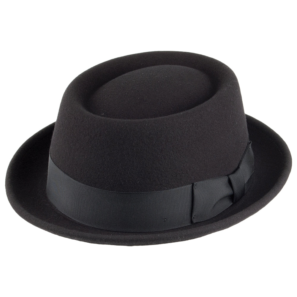 Sombrero Pork Pie II Darron flexible Repelente de agua de fieltro de lana de Bailey - Negro