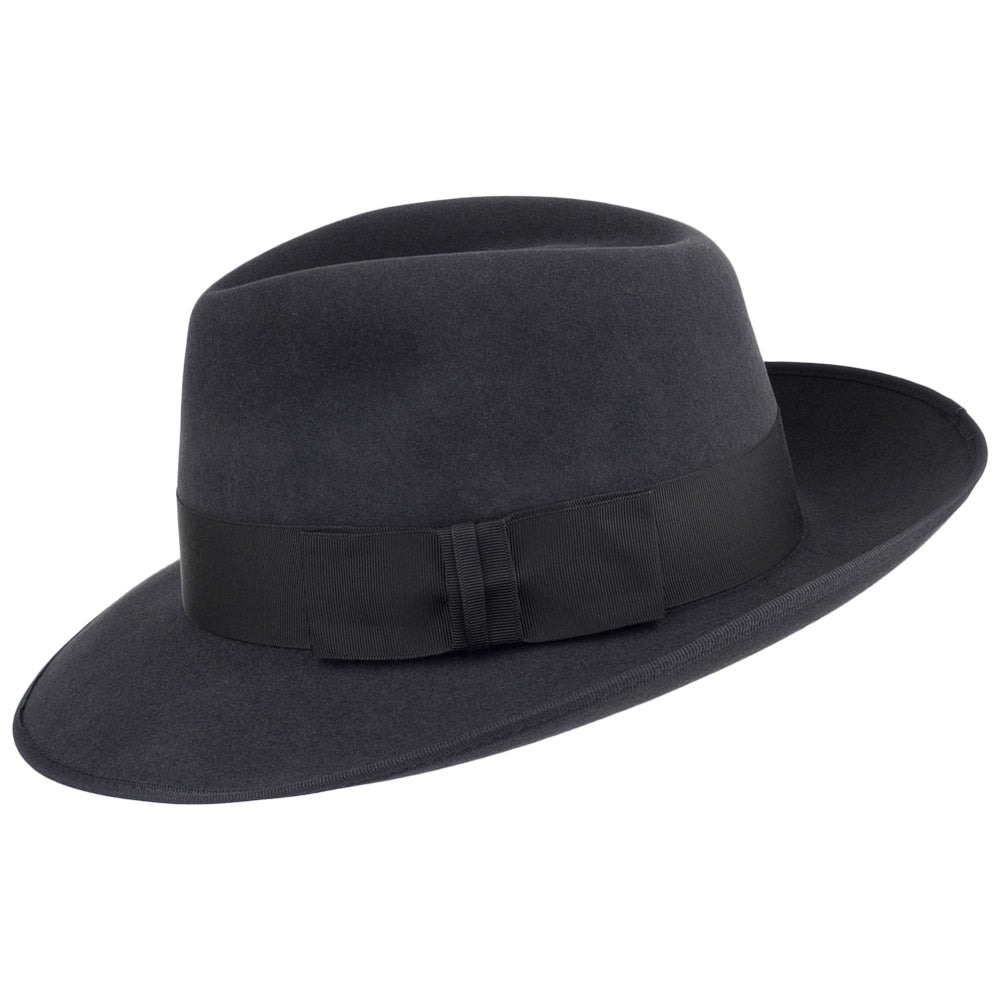Sombrero Fedora Gangster de fieltro de piel de Christys - Antracita
