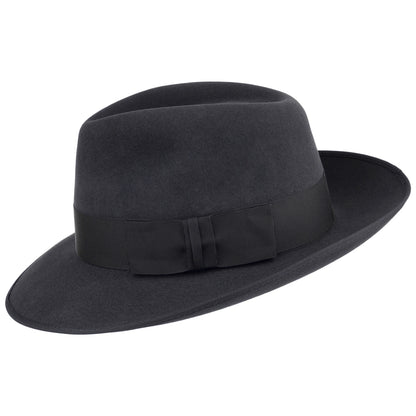 Sombrero Fedora Gangster de fieltro de piel de Christys - Antracita