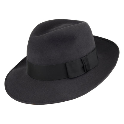 Sombrero Fedora Gangster de fieltro de piel de Christys - Antracita