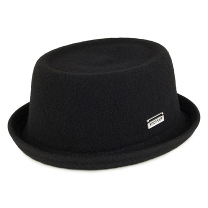 Sombrero Pork Pie Mowbray de lana de Kangol - Negro