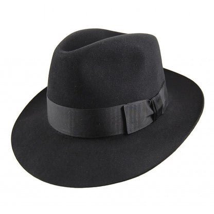 Sombrero Fedora Knightsbridge de fieltro de piel de Christys - Negro