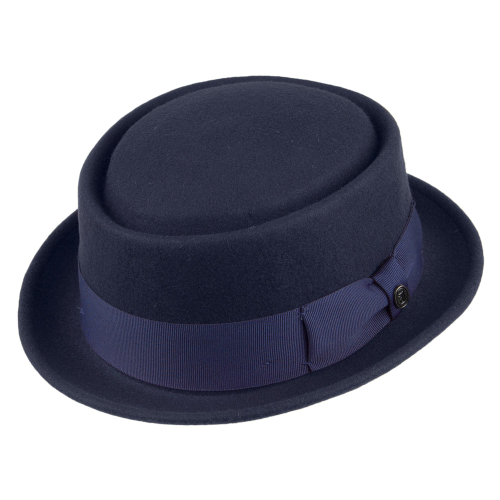 Sombrero Pork Pie plegable de lana de Jaxon & James - Azul Marino