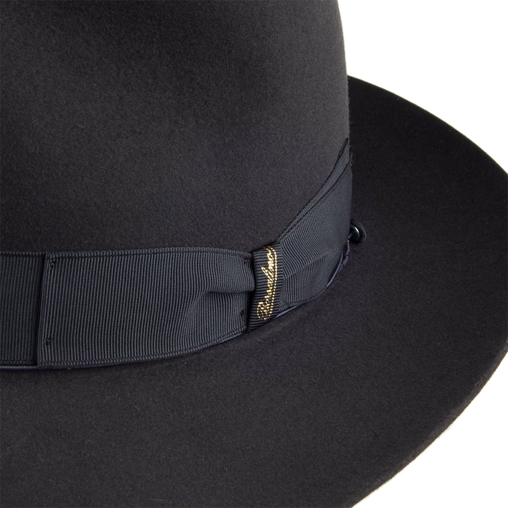 Sombrero Fedora Avalon de fieltro de piel de Borsalino - Antracita
