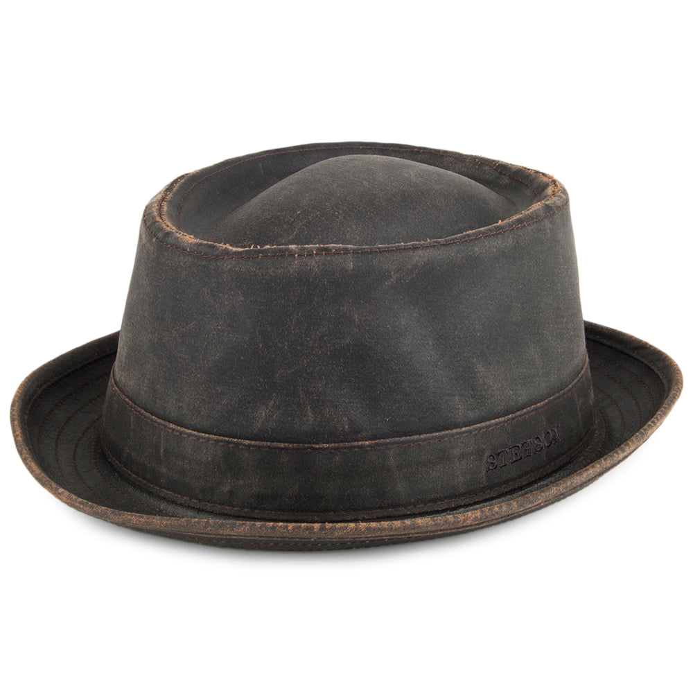 Sombrero Pork Pie Odenton resistente al agua de Stetson - Marrón