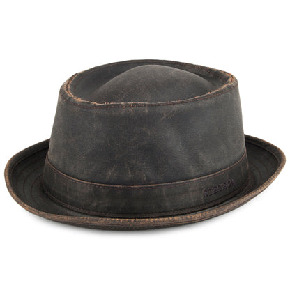 Sombrero Pork Pie Odenton resistente al agua de Stetson - Marrón