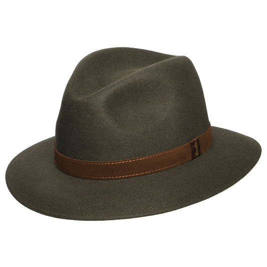 Safari Fedora plegable de fieltro de piel de Borsalino - Salvia