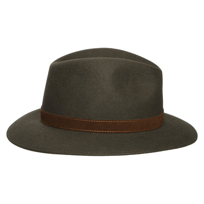 Safari Fedora plegable de fieltro de piel de Borsalino - Salvia