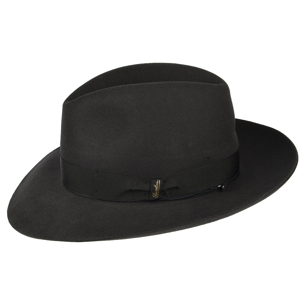 Sombrero Fedora Avalon de fieltro de piel de Borsalino - Gris