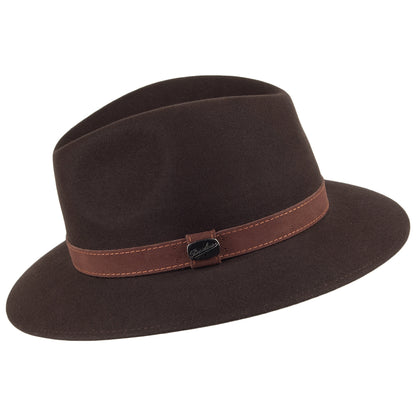 Safari Fedora Classic plegable de fieltro de piel de Borsalino - Marrón
