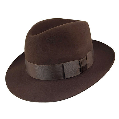 Sombrero Fedora Knightsbridge de fieltro de piel de Christys - Marrón