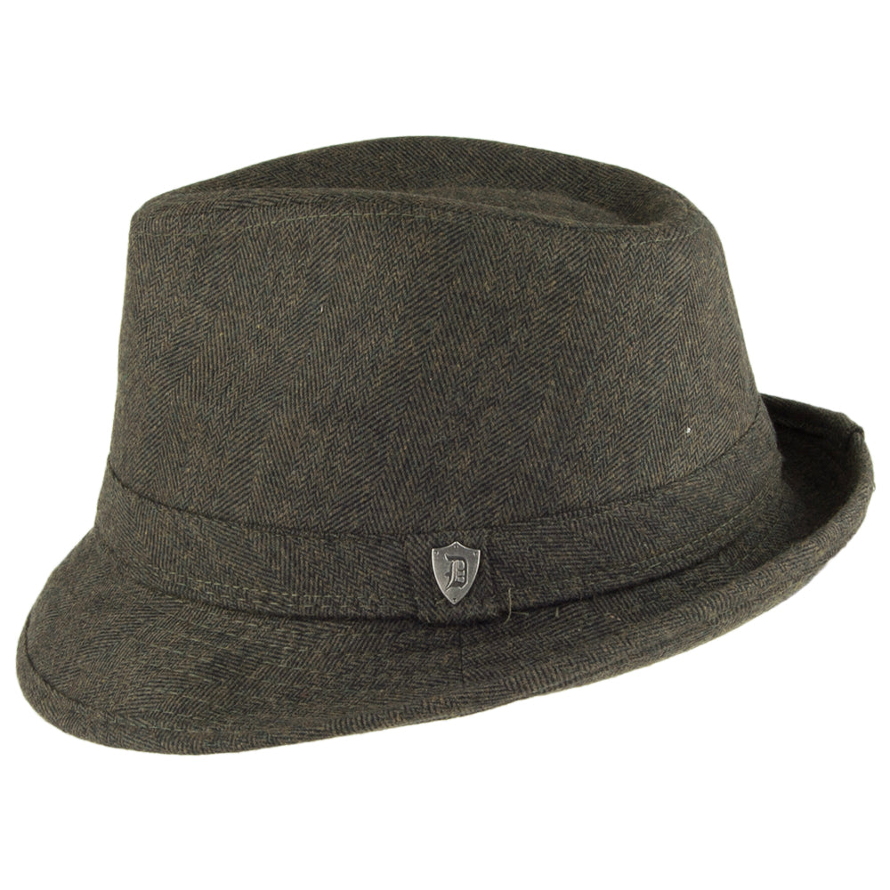 Sombrero Trilby de mezcla de lana de Dorfman Pacific - Verde Oliva