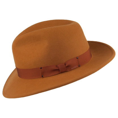 Sombrero Fedora Curtis plegable Repelente de agua de fieltro de lana de Bailey - Beige Arena