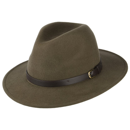 Sombrero Fedora Adventurer impermeable de Failsworth - Verde Oliva