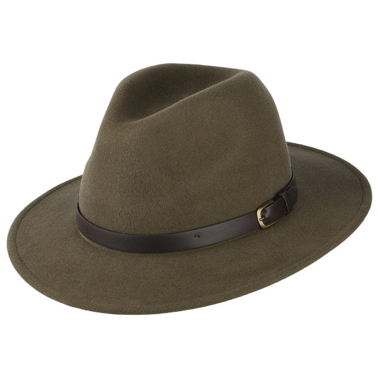 Sombrero Fedora Adventurer impermeable de Failsworth - Verde Oliva