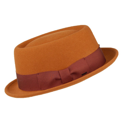 Sombrero Pork Pie II Darron flexible Repelente de agua de fieltro de lana de Bailey - Caramelo