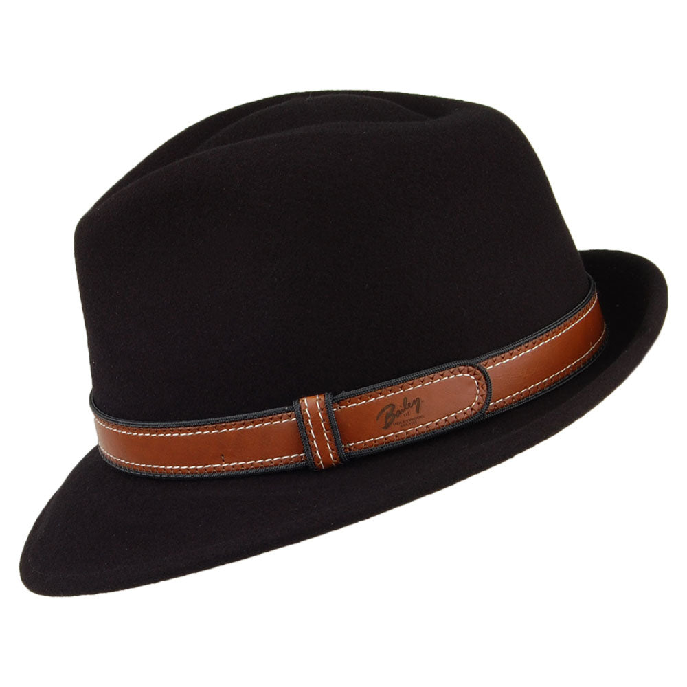 Sombrero Fedora Dodgson Fieltro LiteFelt de Bailey - Negro