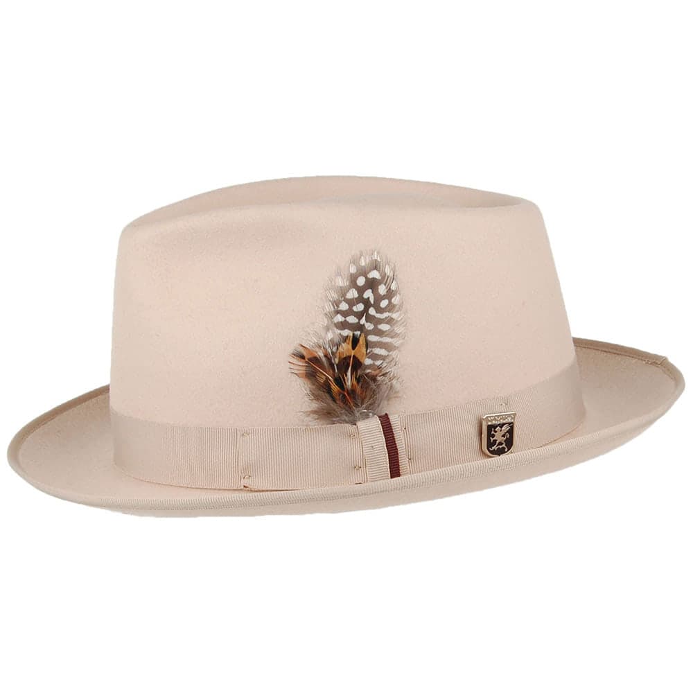 Sombrero Fedora Hebron C-Crown de lana de Stacy Adams - Beige