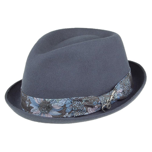 Sombrero Trilby Accord de fieltro de lana de Carlos Santana - Bruma