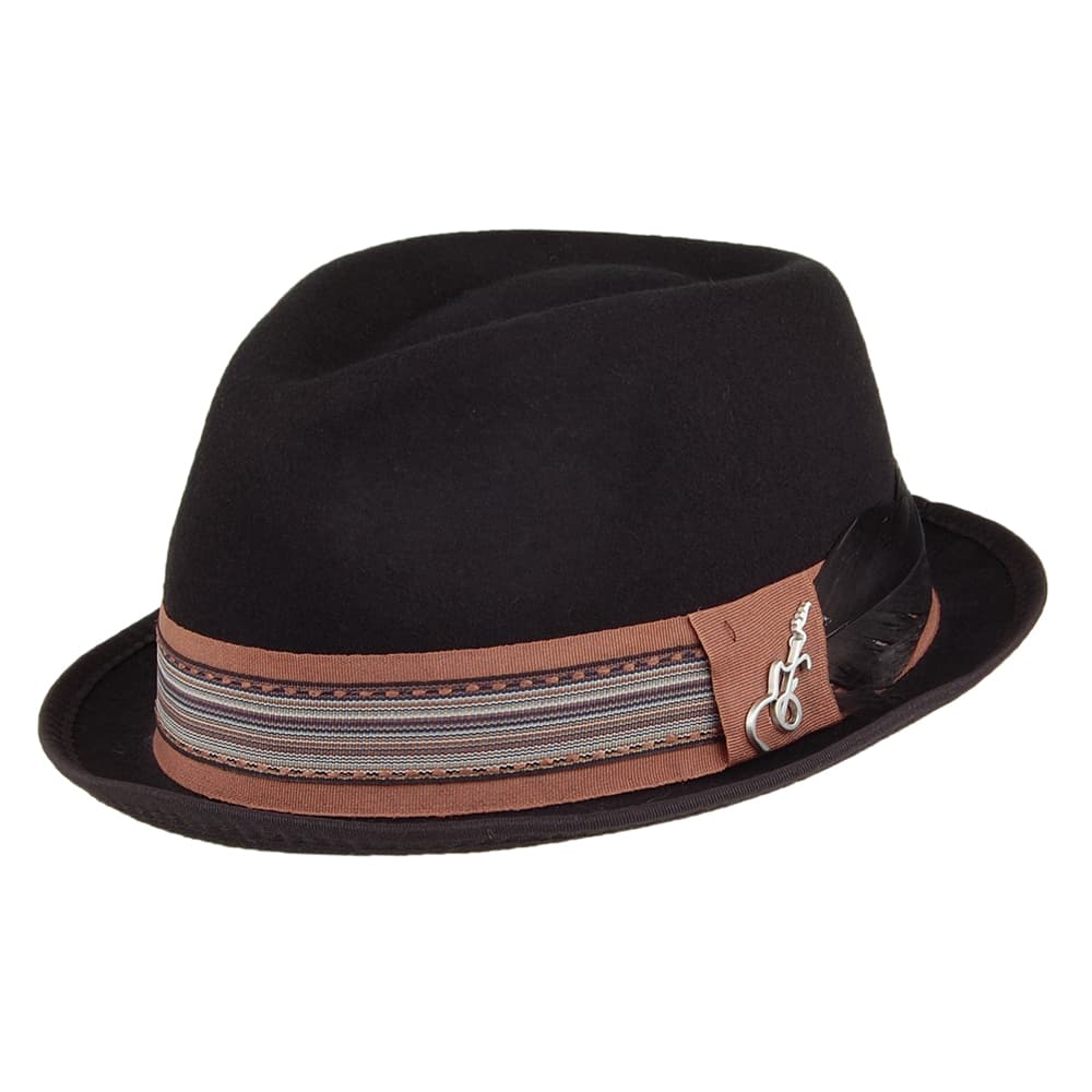 Sombrero Trilby Stage de fieltro de lana de Carlos Santana - Negro