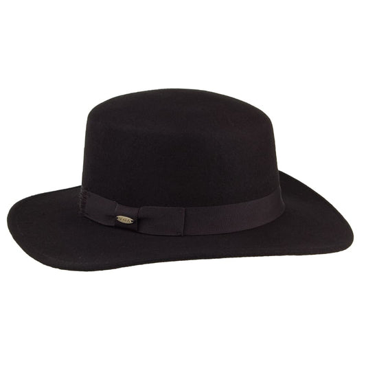 Sombrero Boater mujeres Avola plegable de fieltro de lana de Scala - Negro