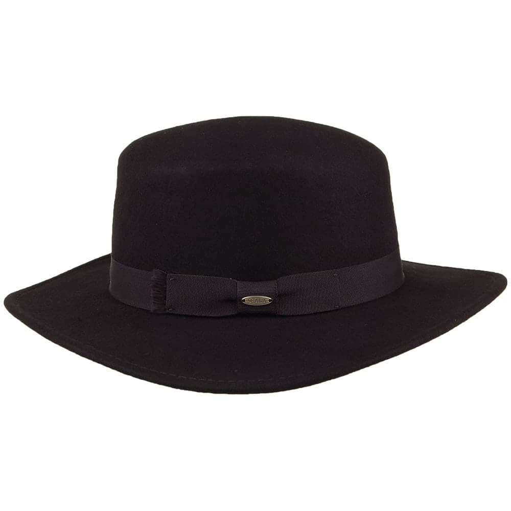 Sombrero Boater mujeres Avola plegable de fieltro de lana de Scala - Negro
