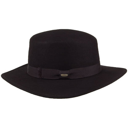 Sombrero Boater mujeres Avola plegable de fieltro de lana de Scala - Negro