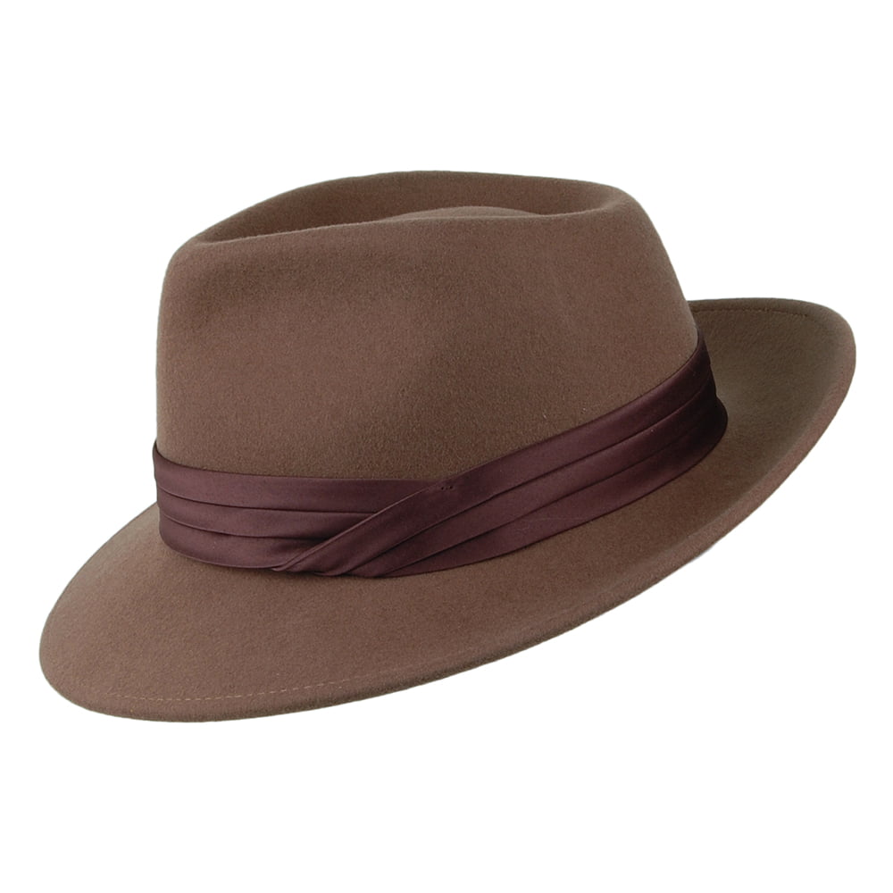 Sombrero Fedora Goodman de fieltro de lana de Brixton - Camel