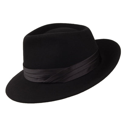 Sombrero Fedora Goodman de fieltro de lana de Brixton - Negro