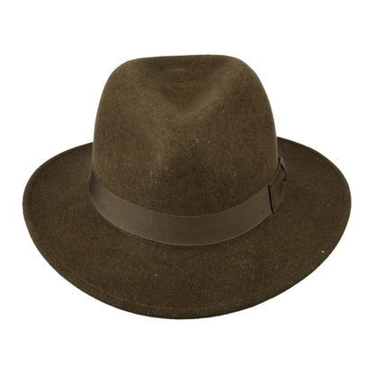 Sombrero Fedora Curtis plegable Repelente de agua de fieltro de lana de Bailey - Verde Oliva