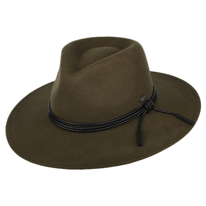 Sombrero Outback Piston de fieltro de lana de Bailey - Verde Oliva