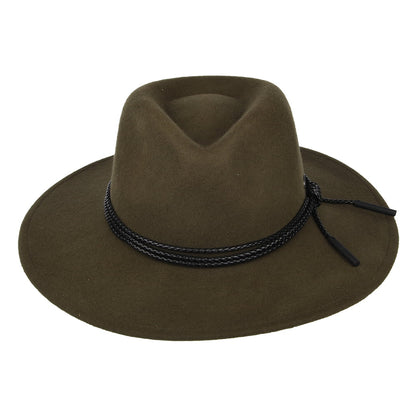Sombrero Outback Piston de fieltro de lana de Bailey - Verde Oliva