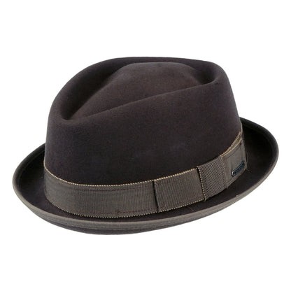 Sombrero Pork Pie Copa Diamante de lana-cachemira de Stetson - Marrón
