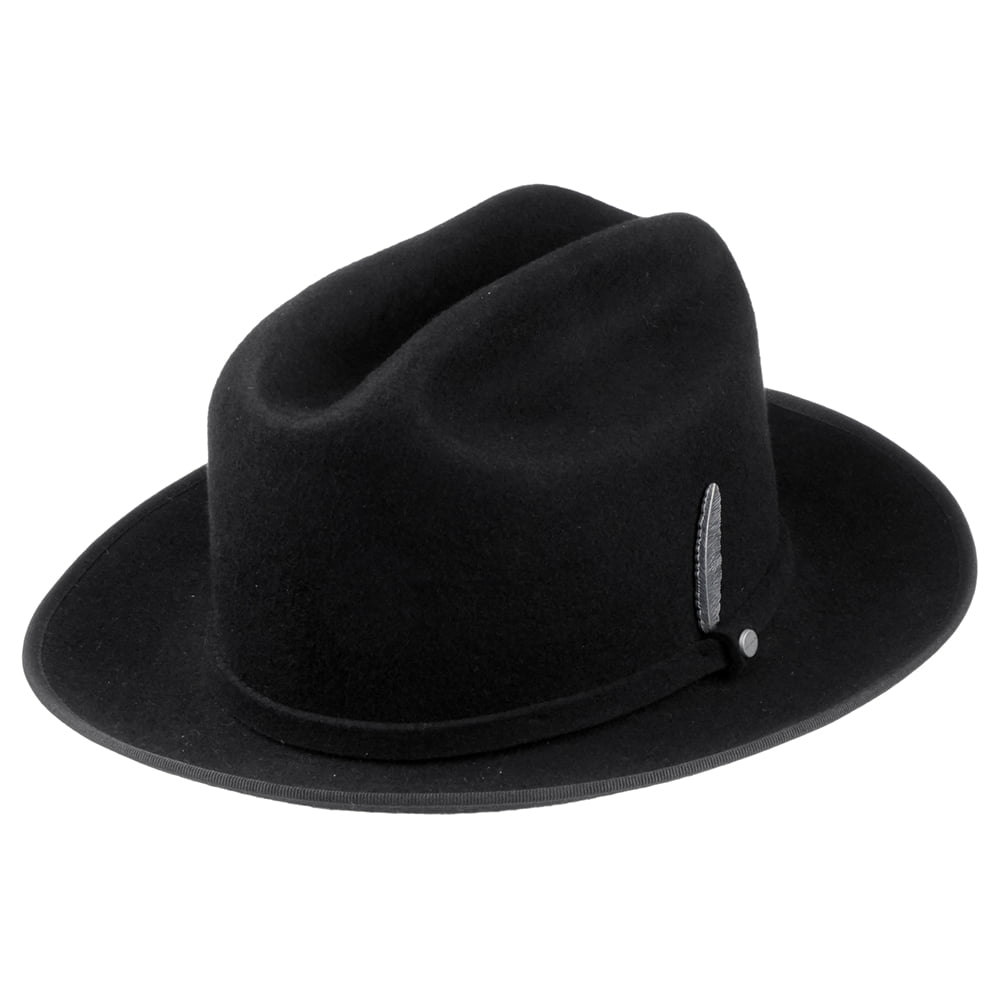 Sombrero Cowboy Open Road de fieltro de lana de Stetson - Negro