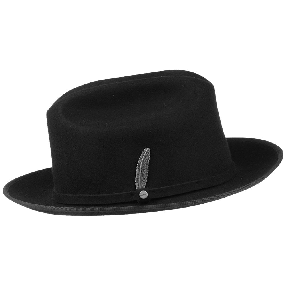 Sombrero Cowboy Open Road de fieltro de lana de Stetson - Negro