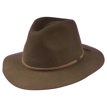 Sombrero Fedora Wesley plegable de fieltro de lana de Brixton - Café