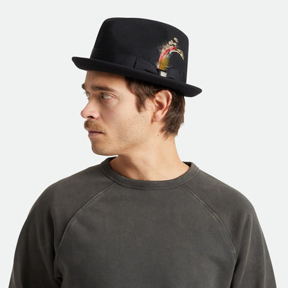 Sombrero Trilby Gain de fieltro de lana de Brixton - Negro