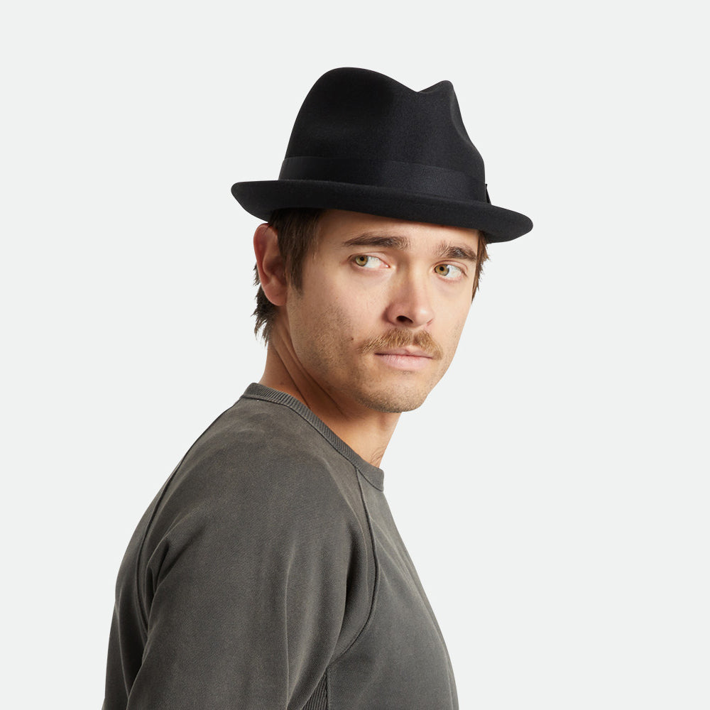 Sombrero Trilby Gain de fieltro de lana de Brixton - Negro