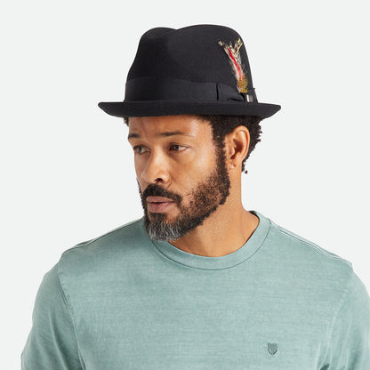 Sombrero Trilby Gain de fieltro de lana de Brixton - Negro