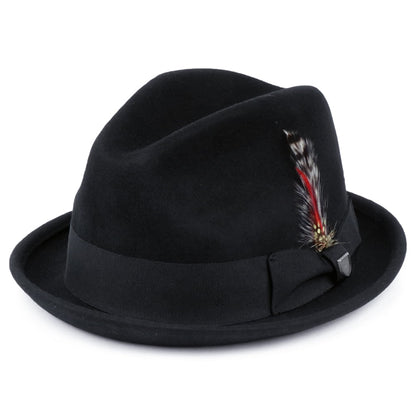 Sombrero Trilby Gain de fieltro de lana de Brixton - Negro