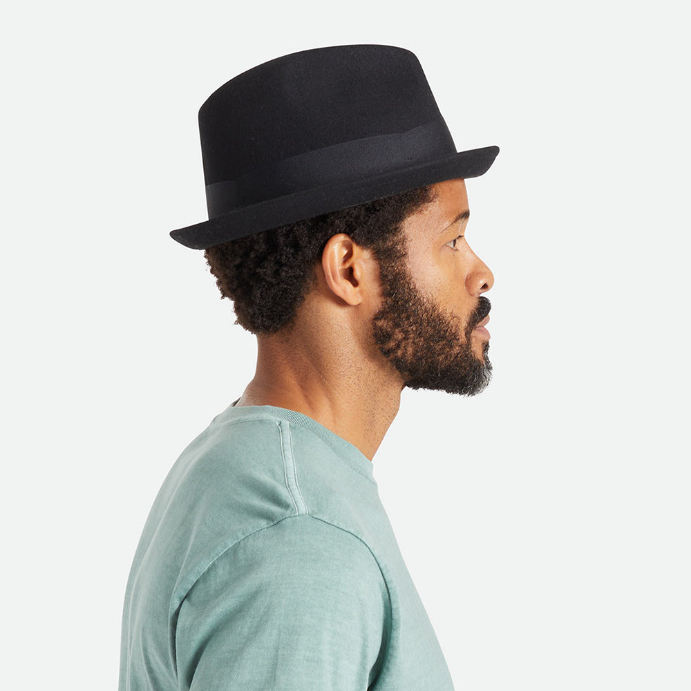 Sombrero Trilby Gain de fieltro de lana de Brixton - Negro