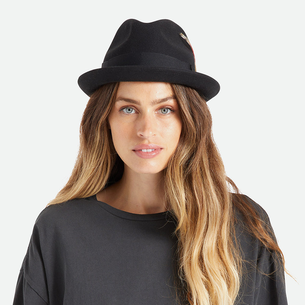 Sombrero Trilby Gain de fieltro de lana de Brixton - Negro
