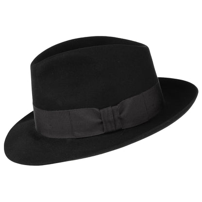 Sombrero Fedora Canterbury de fieltro de castor de Christys - Negro