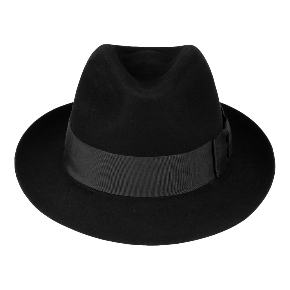 Sombrero Fedora Canterbury de fieltro de castor de Christys - Negro